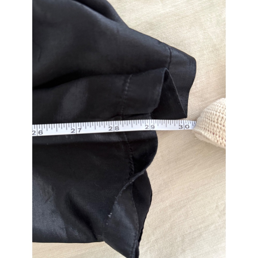 PJ Harlow Jolie Silk Blend Satin Wide Leg Palazzo Lounge Pants Black M Luxury - Picture 5 of 7